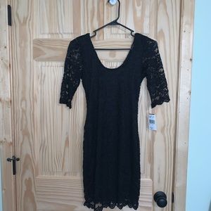 Xtraordinary NWT black lace lined LBD dress size 3